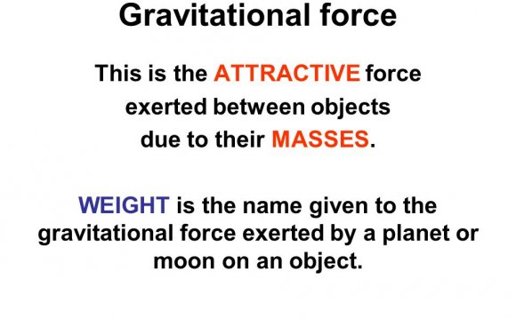 What is the definition of gravitational force?